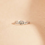 925 Sterling Silver Double-Layered Knot Ring - In Control Clothing