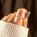 925 Sterling Silver Double-Layered Knot Ring - In Control Clothing