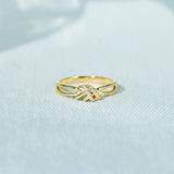 925 Sterling Silver Inlaid Zircon Wrapped Knot Elegant Ring - In Control Clothing