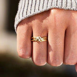 925 Sterling Silver Inlaid Zircon Wrapped Knot Elegant Ring - In Control Clothing