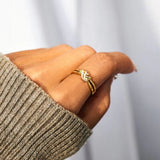 925 Sterling Silver Inlaid Zircon Wrapped Knot Elegant Ring - In Control Clothing