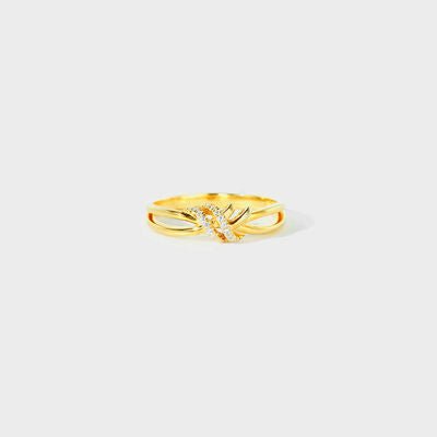 925 Sterling Silver Inlaid Zircon Wrapped Knot Elegant Ring - In Control Clothing
