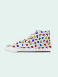 ABC White Classic Women's High Top Canvas Shoes - In Control Clothing