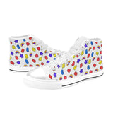 ABC White Classic Women's High Top Canvas Shoes - In Control Clothing