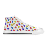 ABC White Classic Women's High Top Canvas Shoes - In Control Clothing