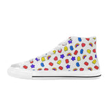 ABC White Classic Women's High Top Canvas Shoes - In Control Clothing