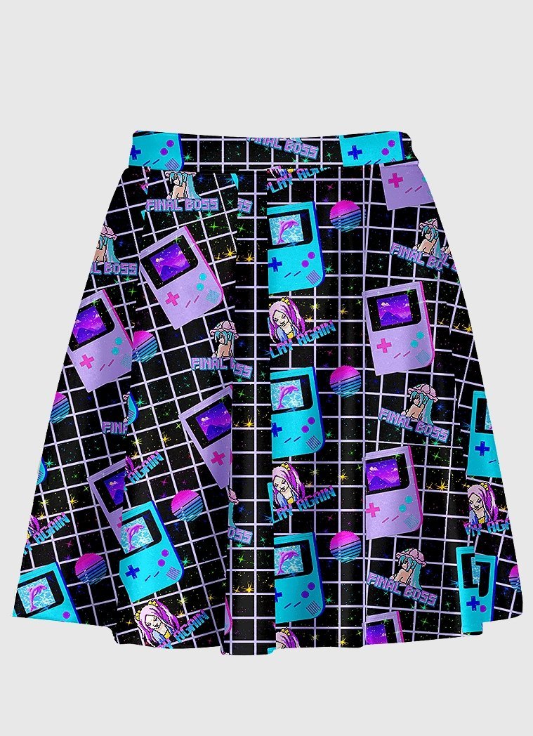 Aesthetic Video Game Black Skirt - In Control Clothing