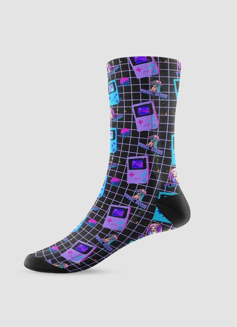 Aesthetic Video Game Crew Socks - In Control Clothing