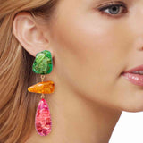 Alloy & Resinous Dangle Earrings - In Control Clothing