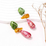 Alloy & Resinous Dangle Earrings - In Control Clothing
