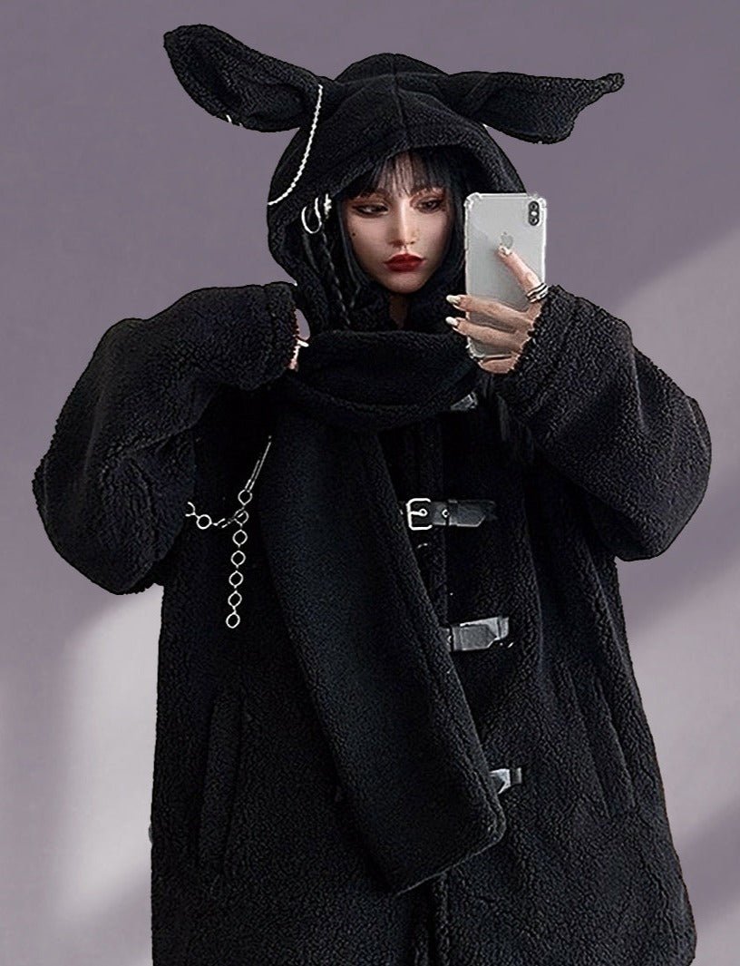 Alt Goth Bunny Chain Hat Scarf - In Control Clothing