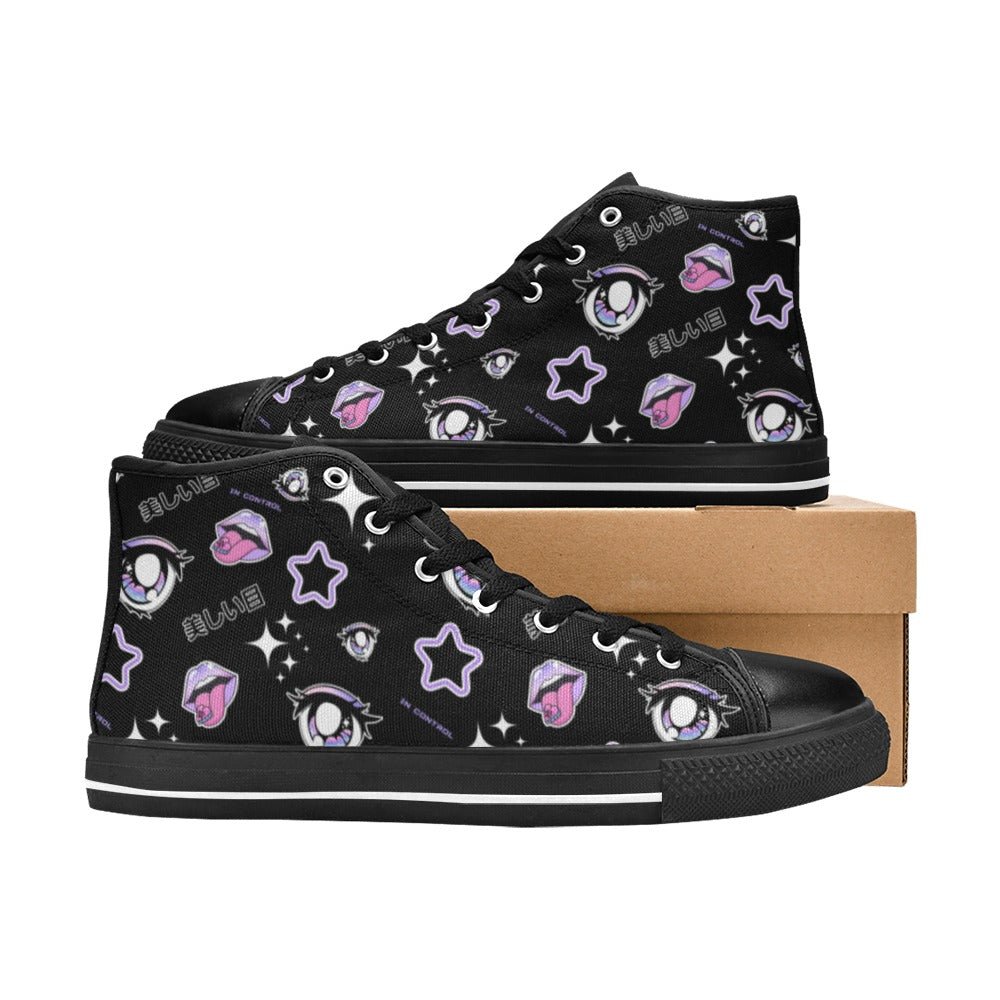 Anime All Eyes On Me Women's Classic High Top Canvas Sneakers - In Control Clothing