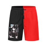 Anime Contrast Black And Red Men's Shorts - In Control Clothing