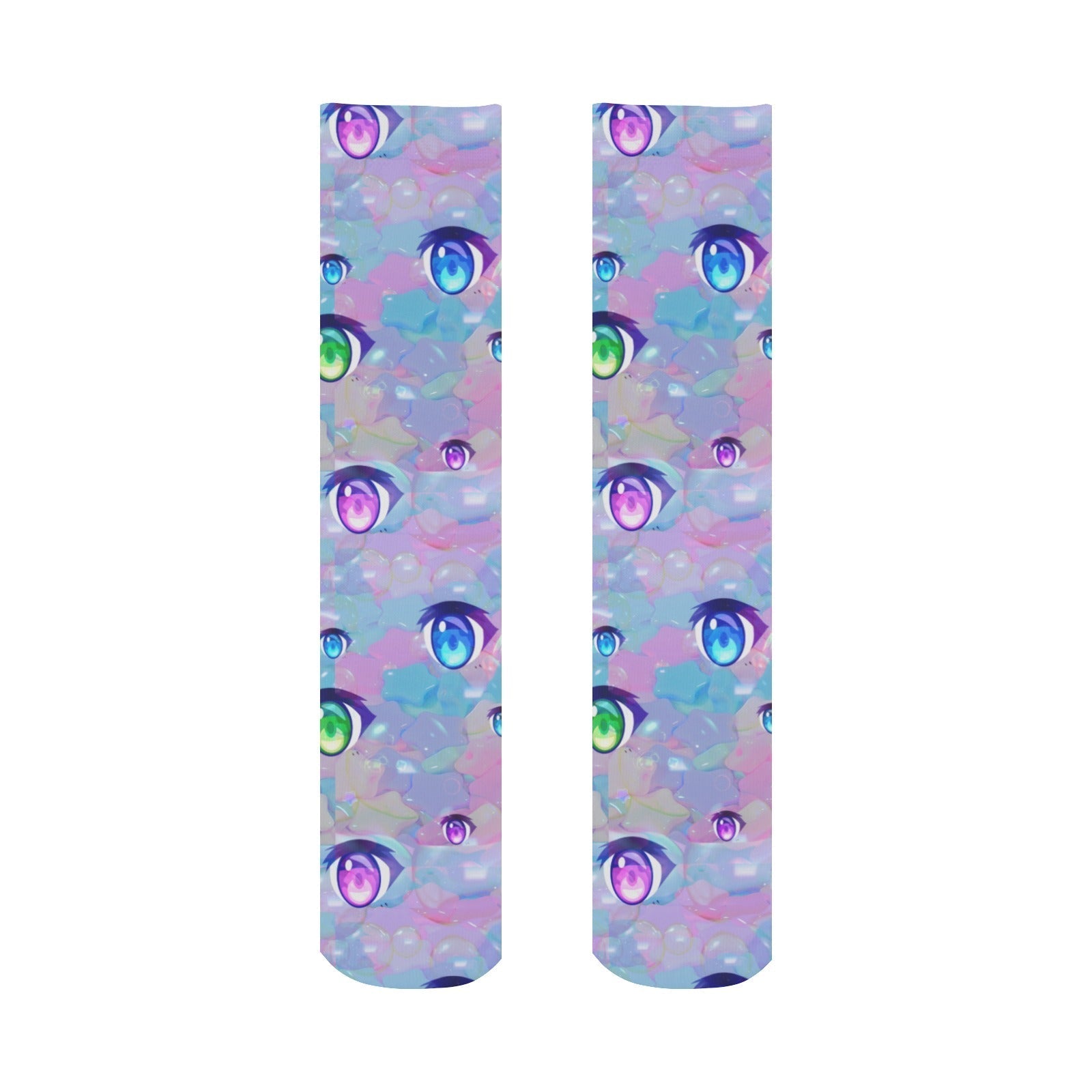Anime Eye Pattern Crew Socks - In Control Clothing