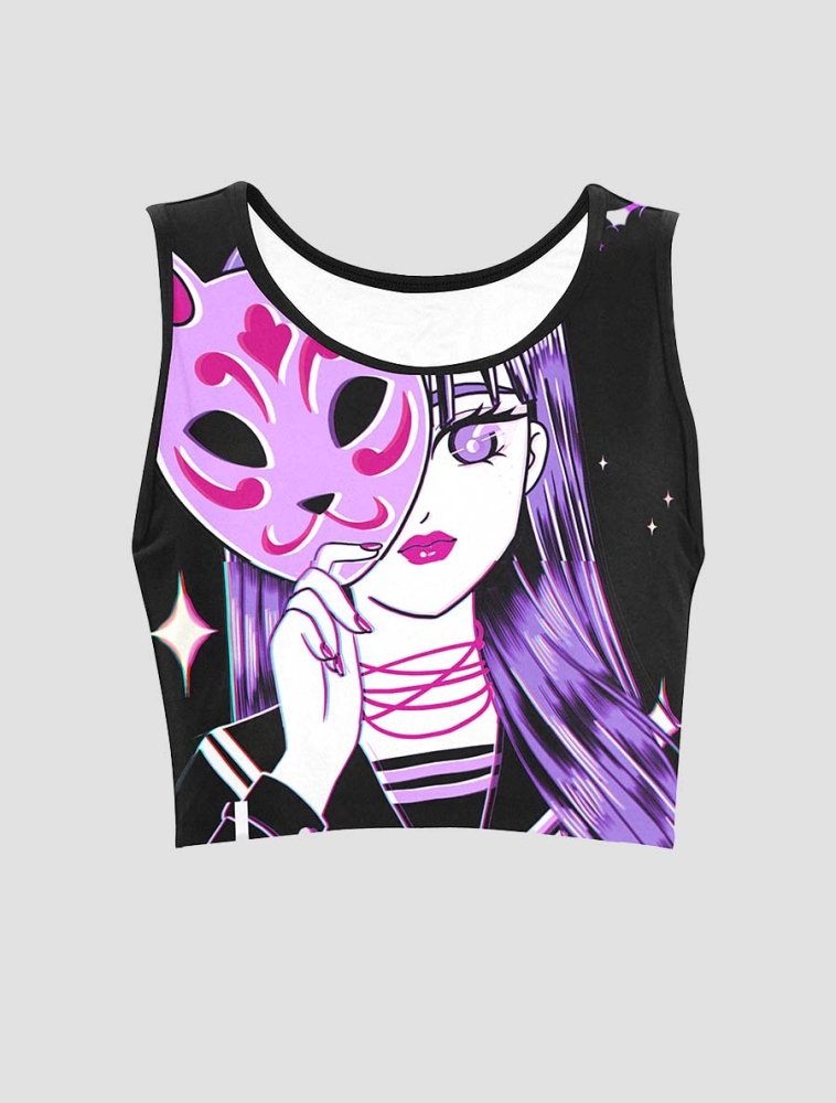 Anime Girl Crop Top - In Control Clothing