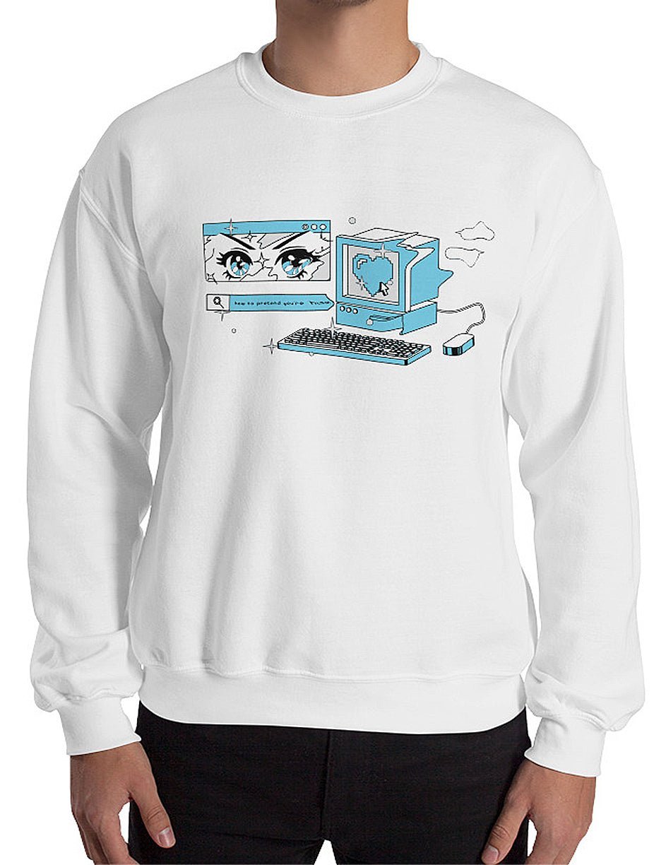 Anime Glitch Computer Graphic Sweatshirt - In Control Clothing