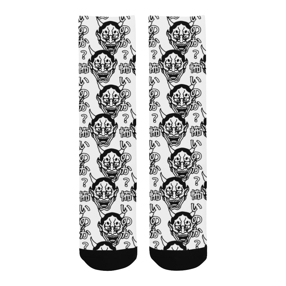 Are You Afraid Hannya Crew Socks - In Control Clothing