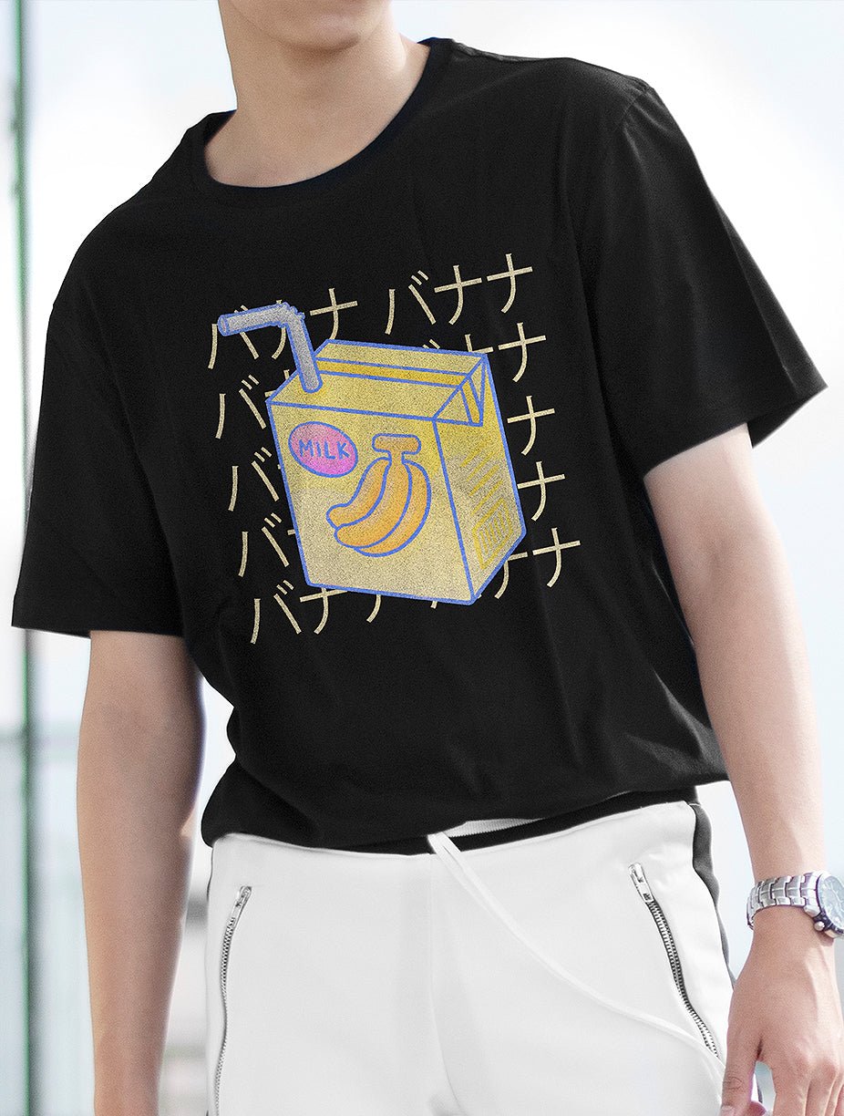 Banana Milk Black Graphic T-Shirt - In Control Clothing