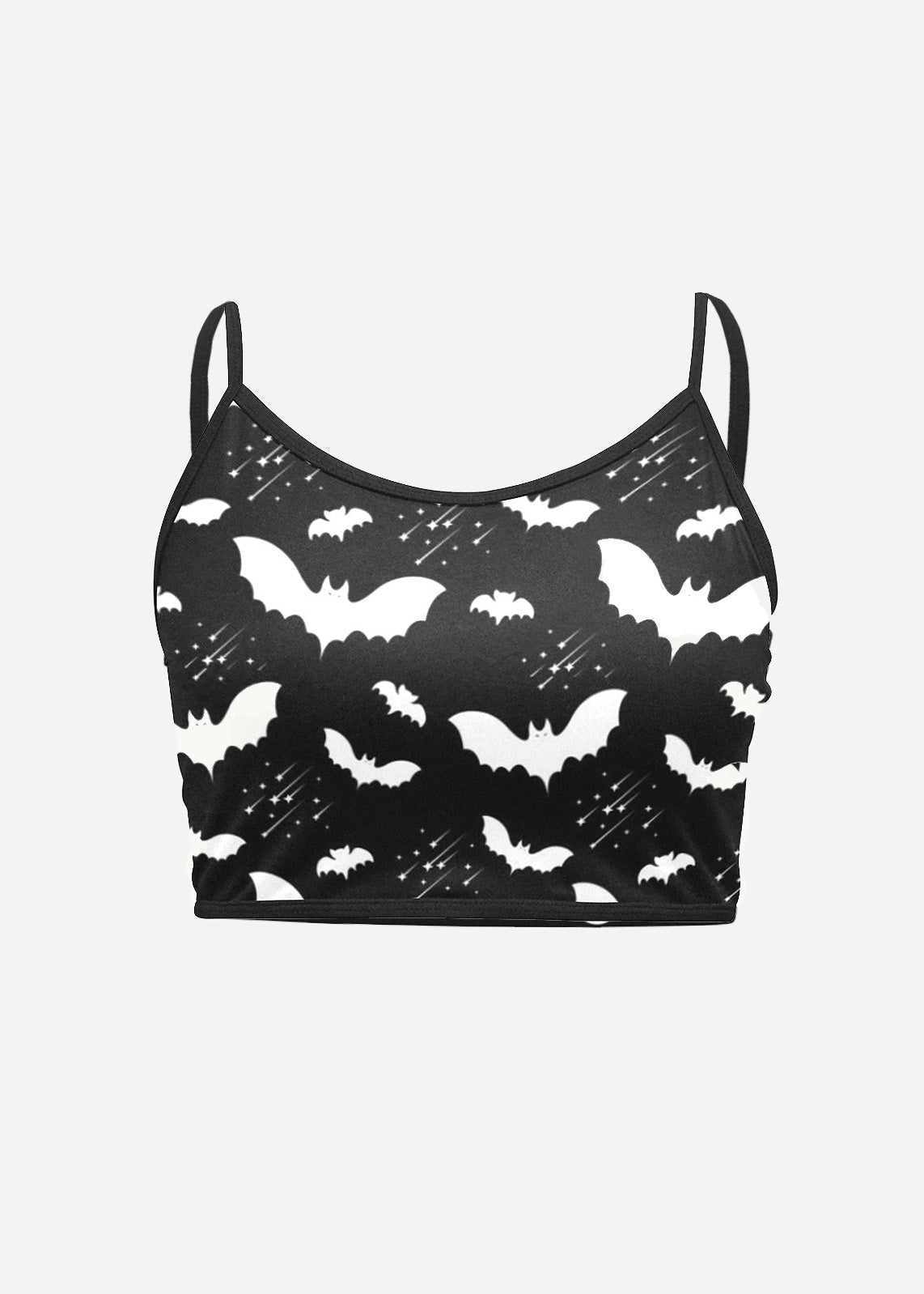 Bat Pattern Cami Crop Top - In Control Clothing