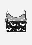 Bat Pattern Cami Crop Top - In Control Clothing