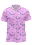 Bat Pattern Short Sleeve Button Up Shirt - In Control Clothing