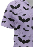 Bat Pattern Short Sleeve Button Up Shirt - In Control Clothing