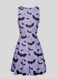 Bat Pattern Skater Dress - In Control Clothing