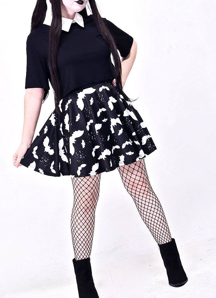 Bat Pattern Skirt - In Control Clothing