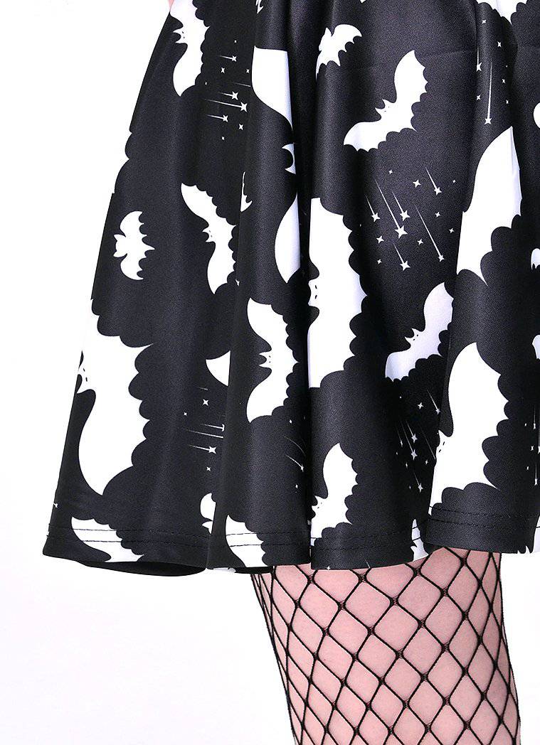 Bat Pattern Skirt - In Control Clothing