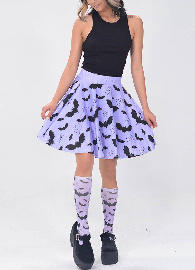 Bat Pattern Skirt - In Control Clothing