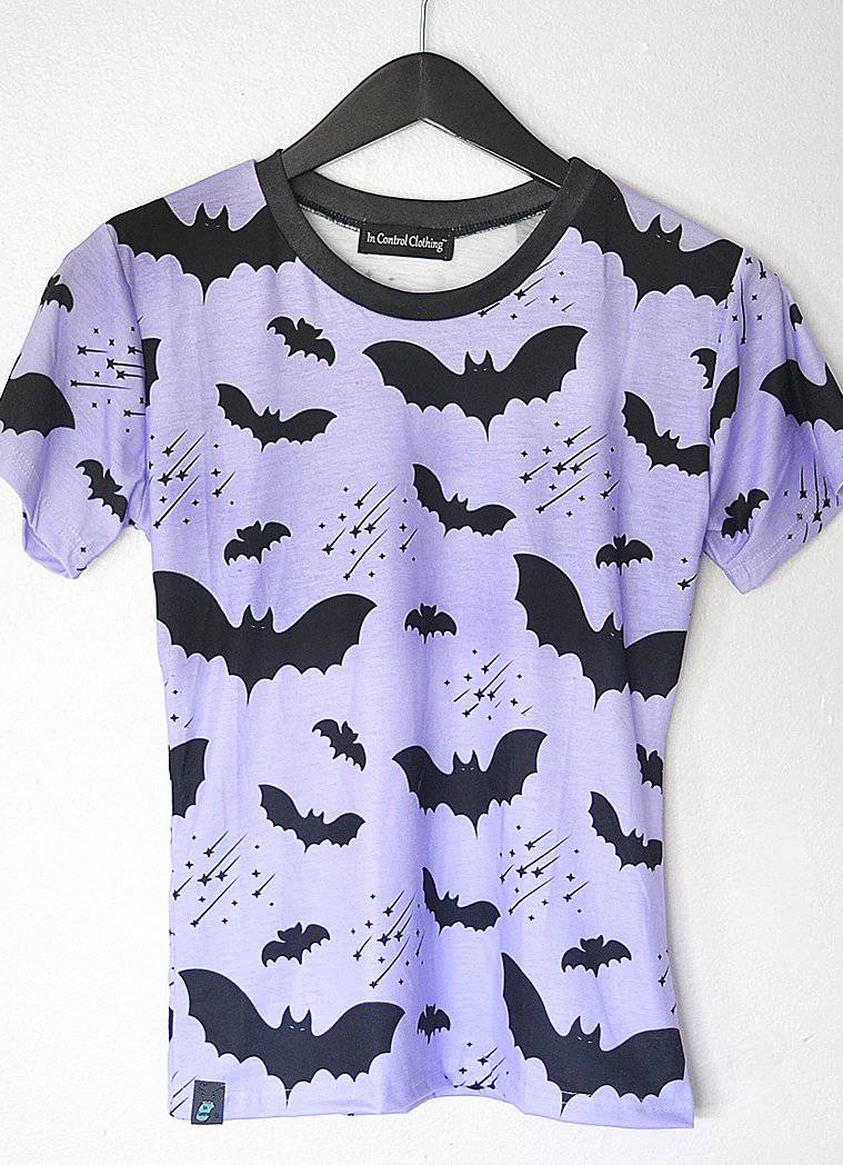 Bat Pattern T-Shirt - In Control Clothing