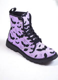 Bat Pattern Women's Combat Boots - In Control Clothing