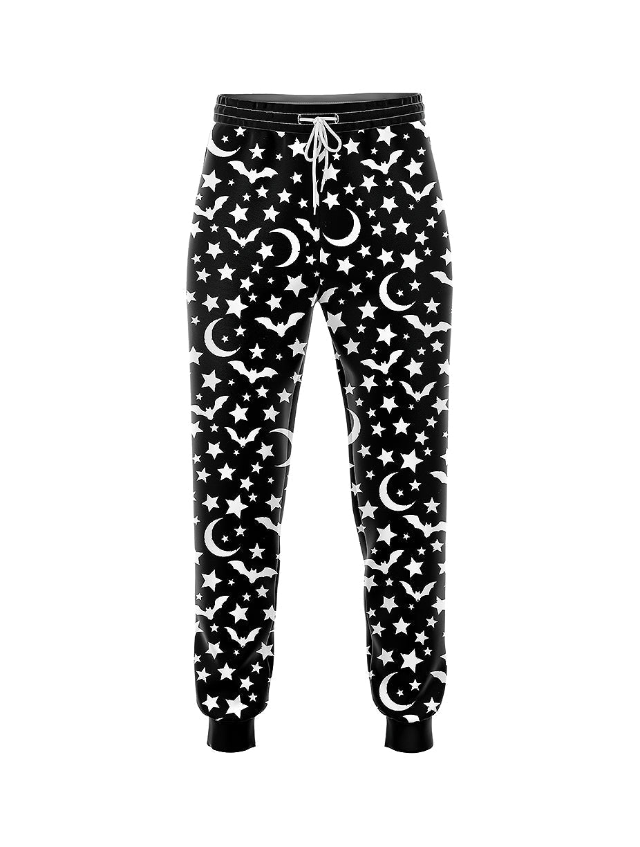 Bats And Moon Pattern Joggers - In Control Clothing