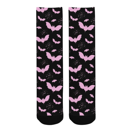 Black And Pink Pastel Goth Bat Men's Crew Socks