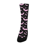 Black And Pink Pastel Goth Bat Men's Crew Socks - In Control Clothing