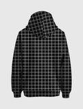 Black Grid Strawberry Kawaii Hoodie - In Control Clothing