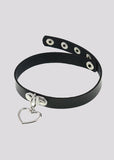 Black Heart Charm Choker Necklace - In Control Clothing