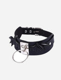 Black Leather Bat Wings Choker Necklace - In Control Clothing