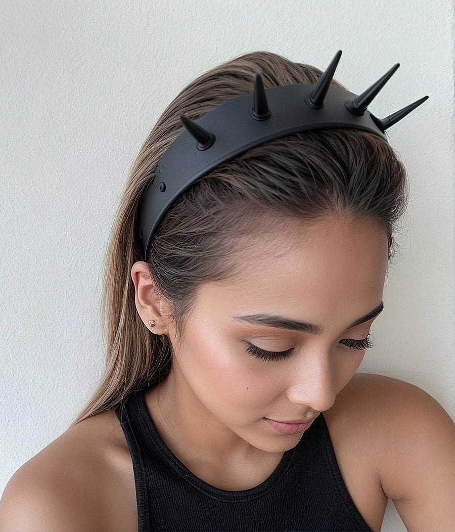 Black Spike Goth Hairband - In Control Clothing