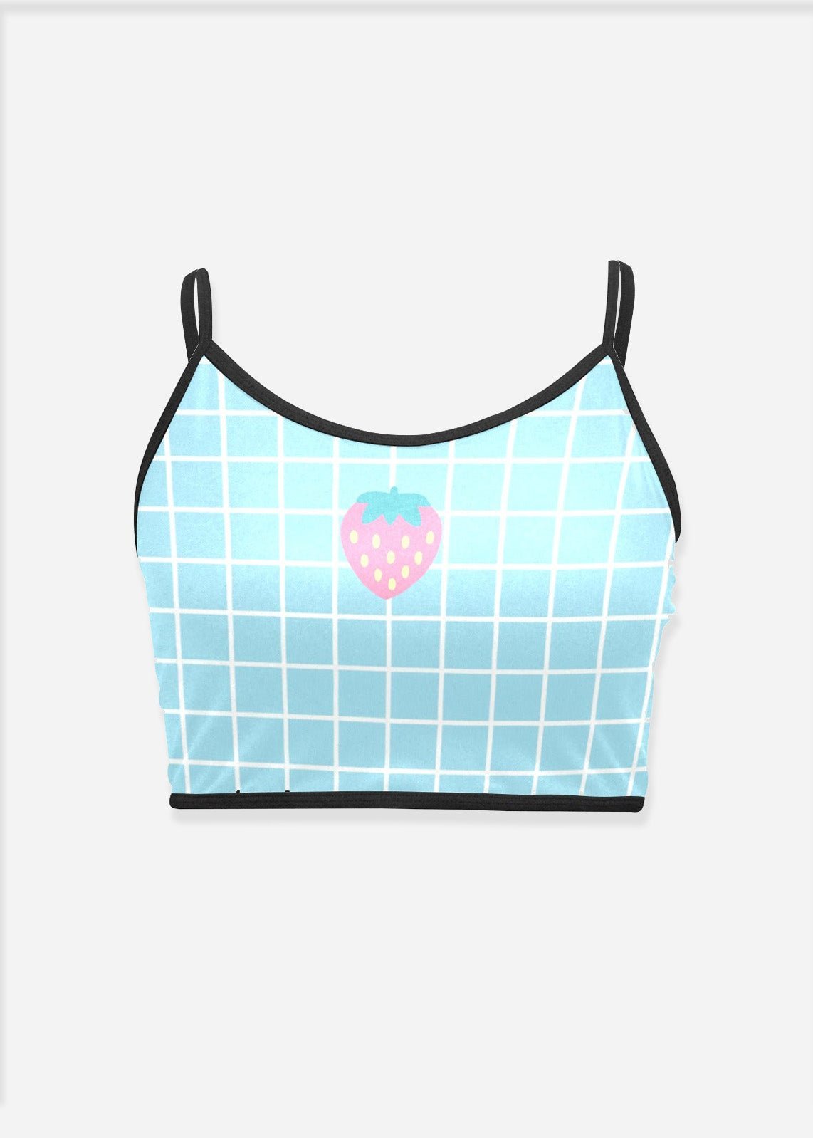 Blue Grid Strawberry Cami Top - In Control Clothing