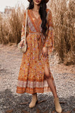 Bohemian Fashion Slit Midi Dress - In Control Clothing