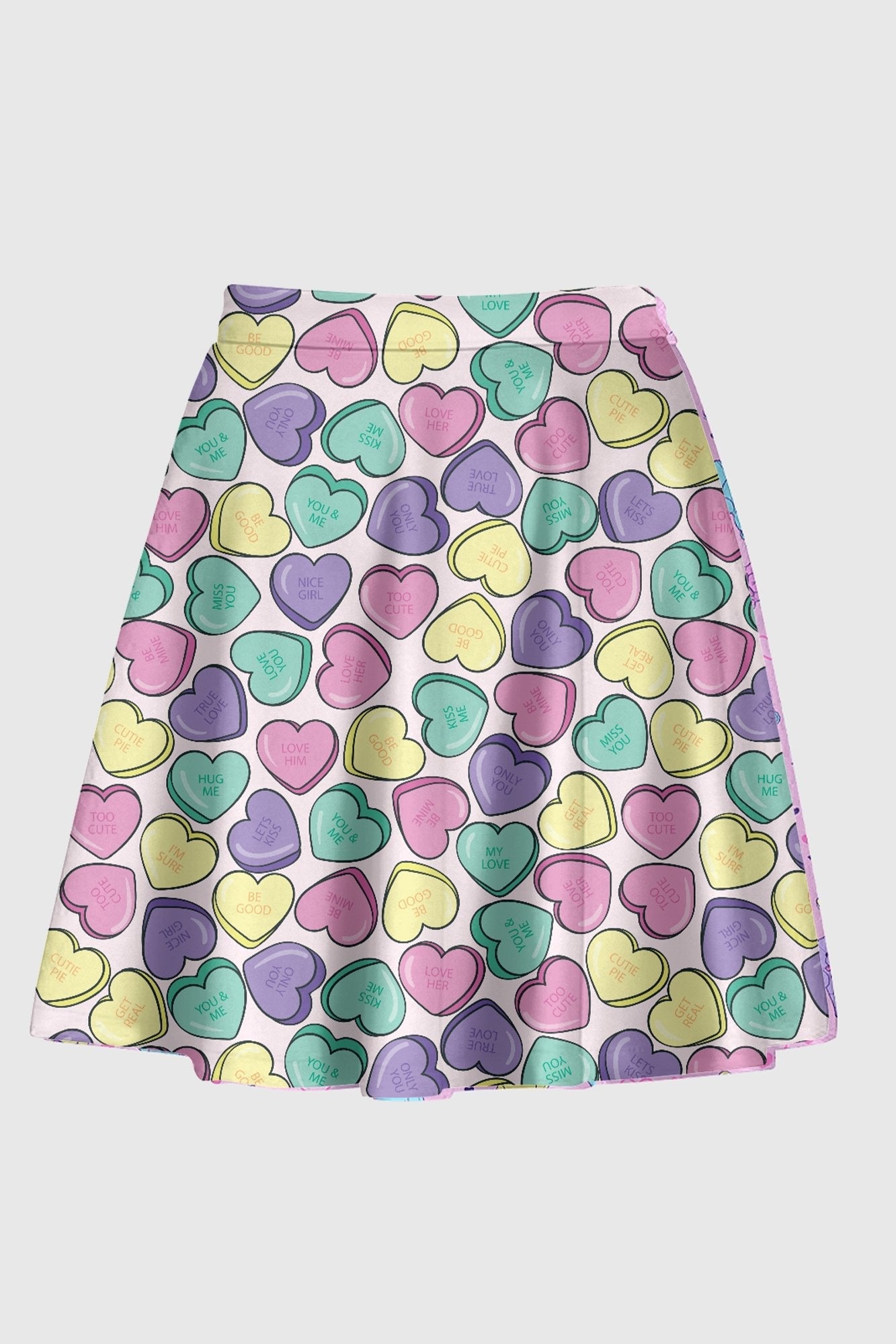 Candy Heart White Skirt - In Control Clothing