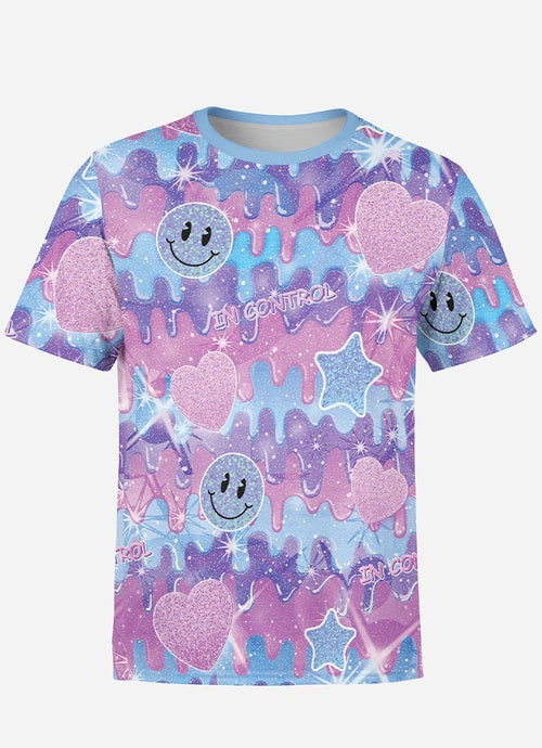 Cartoon Melting Graphic Print T-Shirt