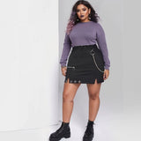 Chain Hoop Detail Mini Skirt - In Control Clothing