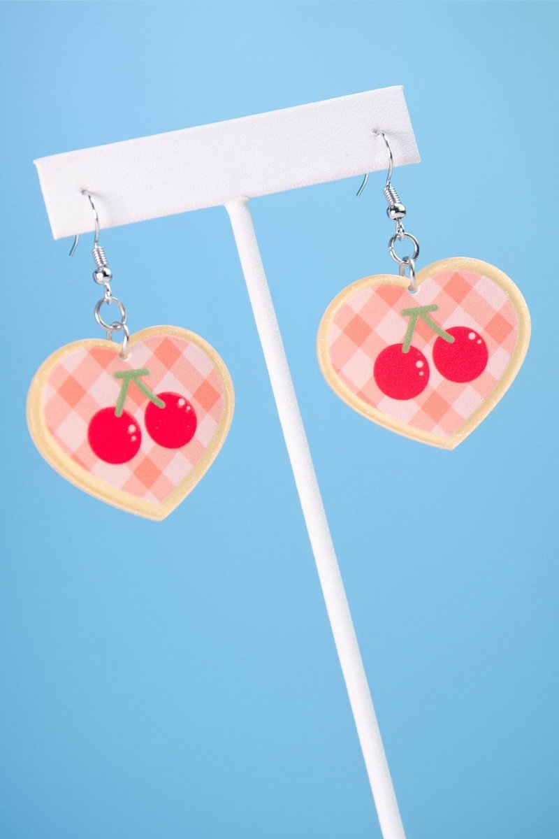 Cherry Heart Kawaii Earrings - In Control Clothing