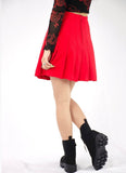 Cherry Red Pleated Skirt - In Control Clothing