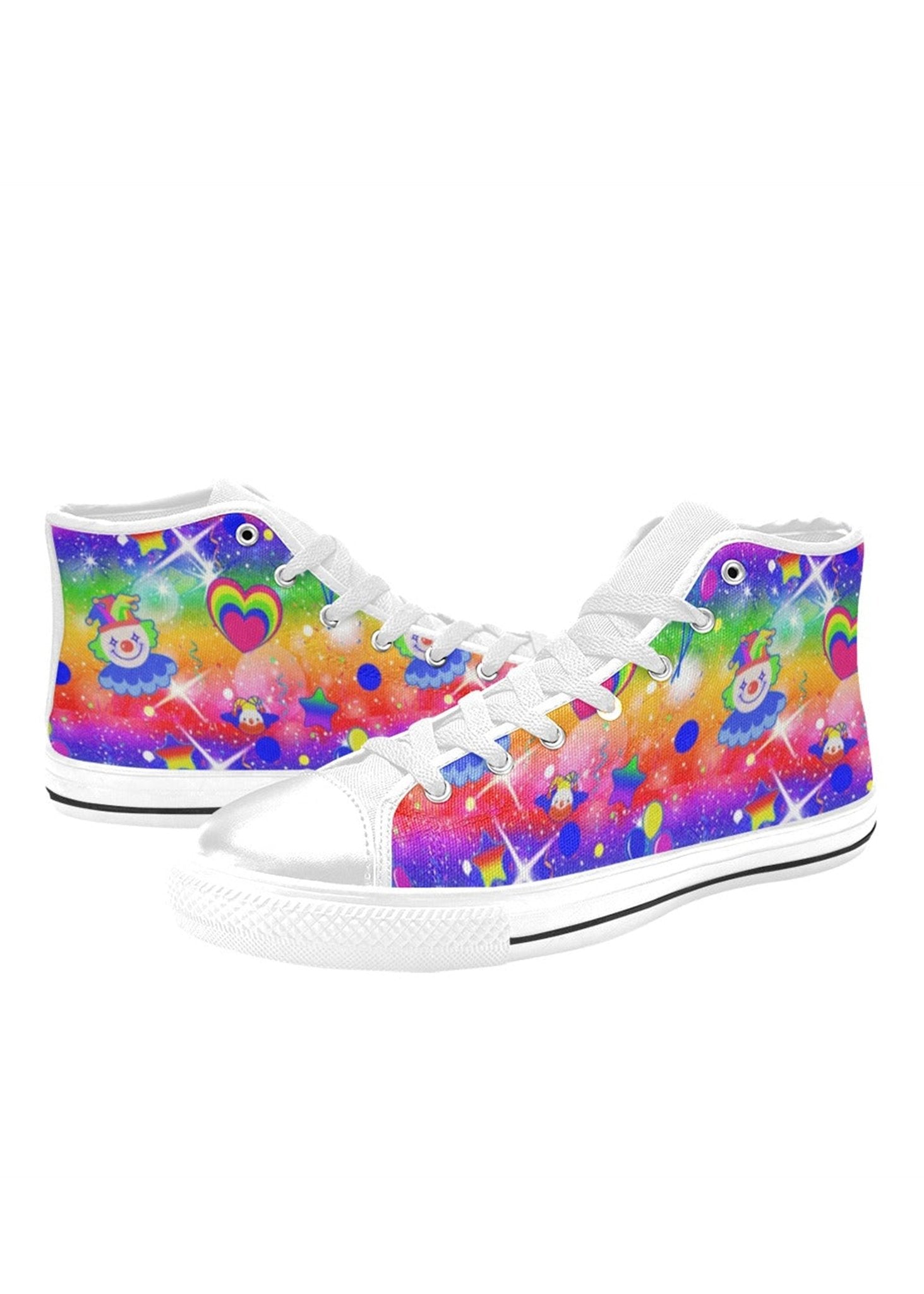 Clown Kei Party Women's High Top Canvas Shoes - In Control Clothing