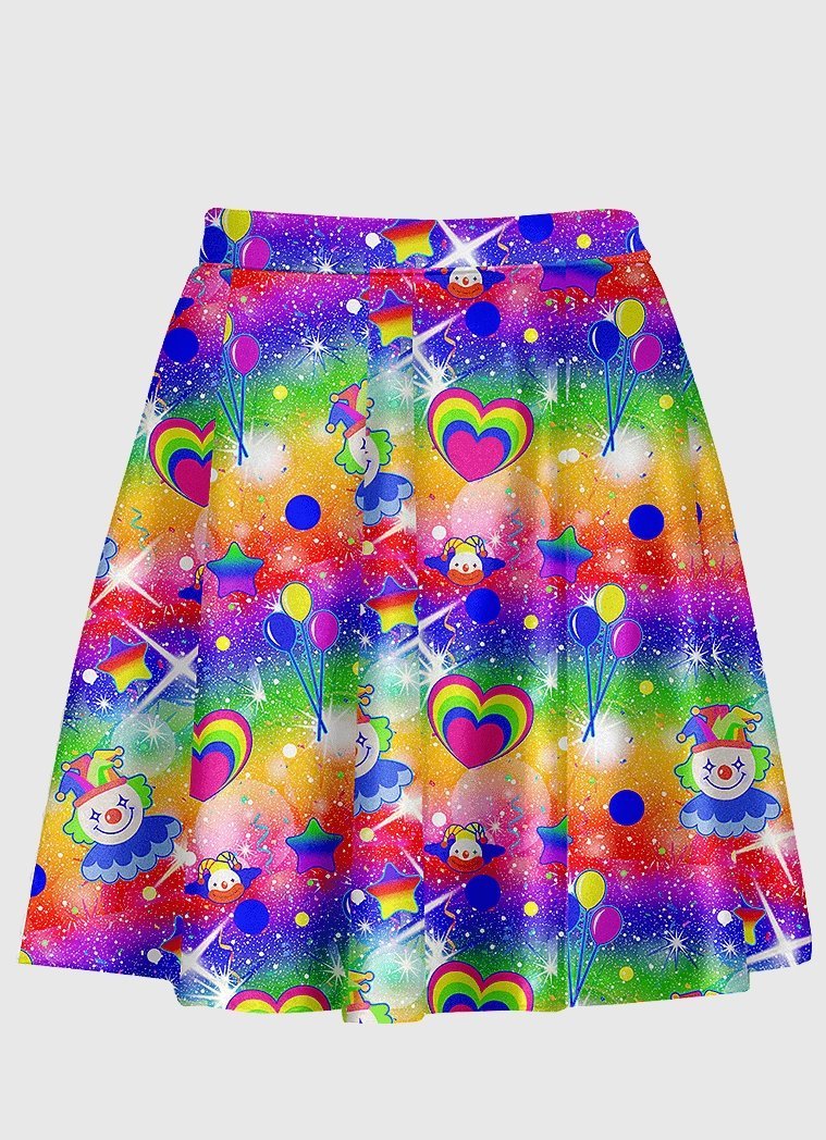 Clown Party Flare Skirt - In Control Clothing