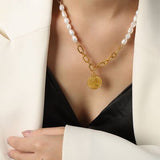 Coin pendant Pearl Necklace - In Control Clothing