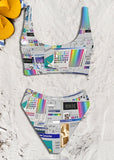 Computer Glitch Top & High-Waisted Bikini Swimsuit - In Control Clothing